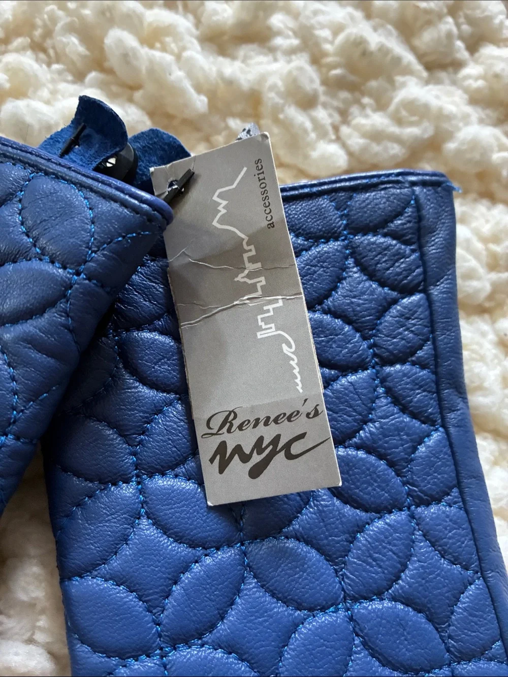 Quilted Royal Blue Women’s Fashion Gloves
